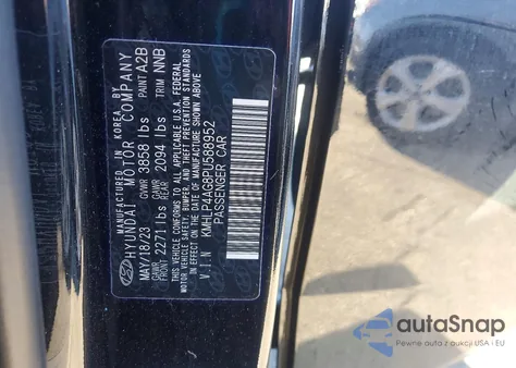 2023 Hyundai Elantra Limited z USA, uszkodzony, nr VIN KMHLP4AG8PU588952